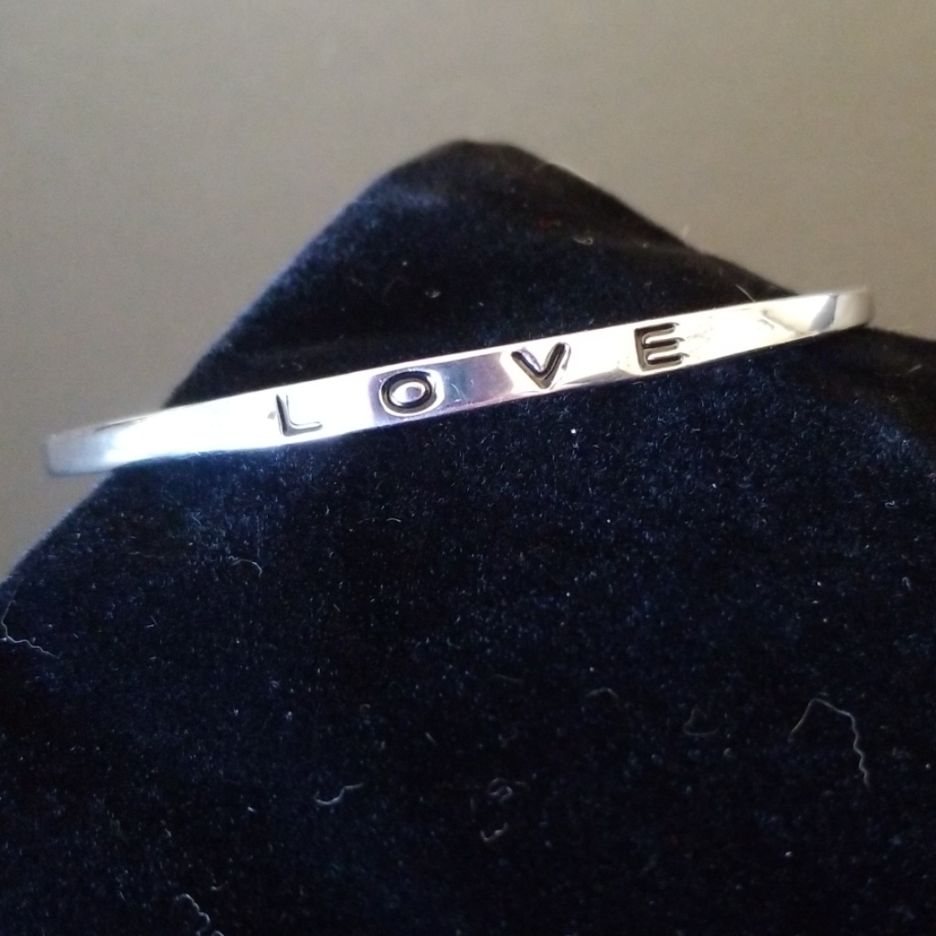 Silver Love Bangle Bracelet 13$